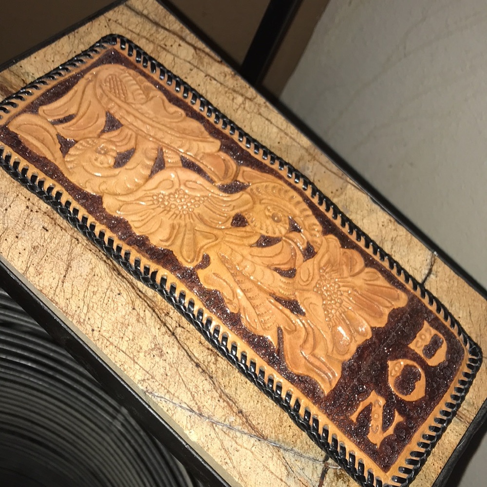 Leather Hand Tooled Western Wallet “Don” Name